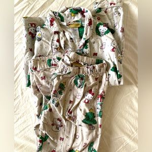 Pottery Barn Teen - Hello Kitty Christmas Pajama set - organic flannel sz Small